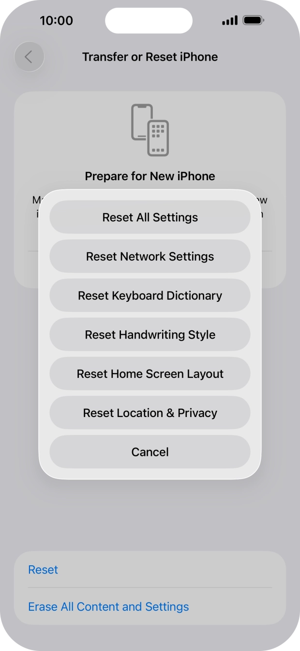 Press Reset All Settings.