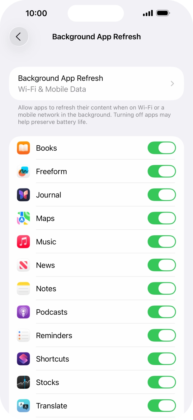 Press Background App Refresh. Press Background App Refresh.