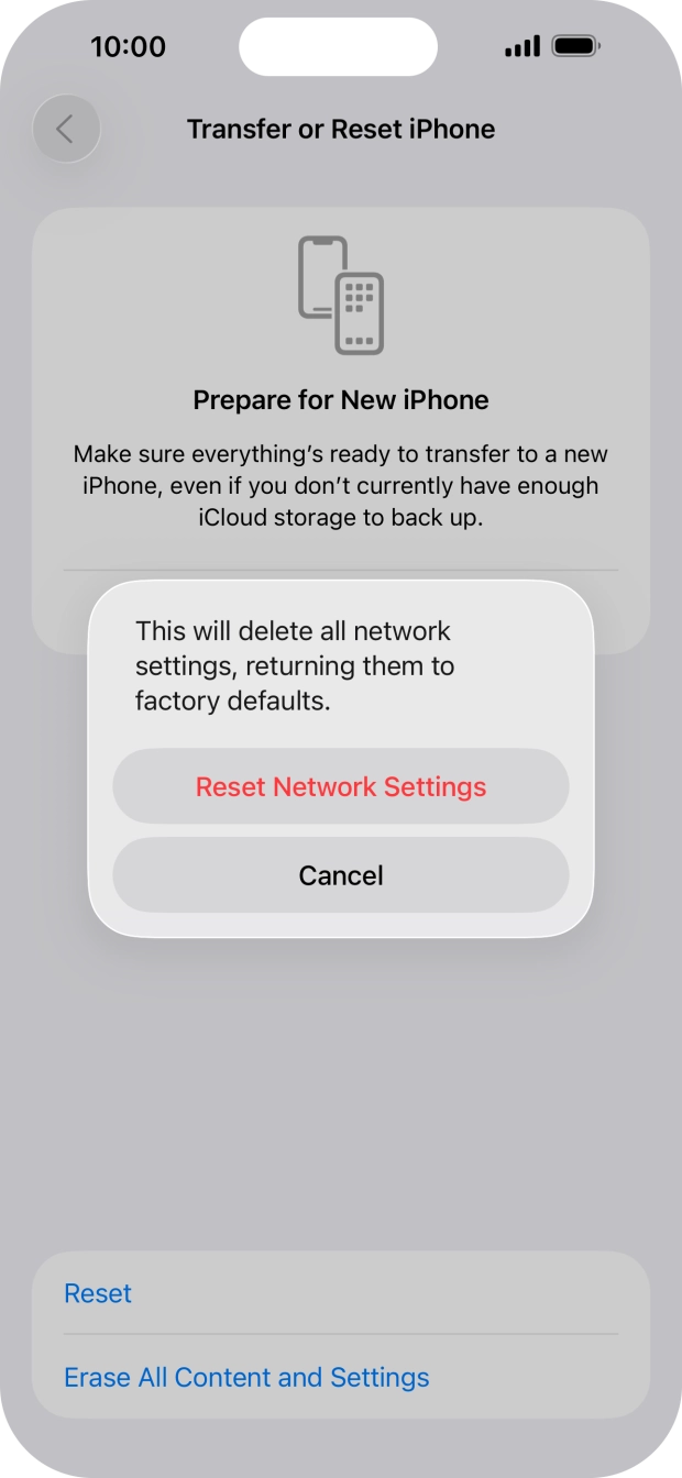 Press Reset Network Settings.