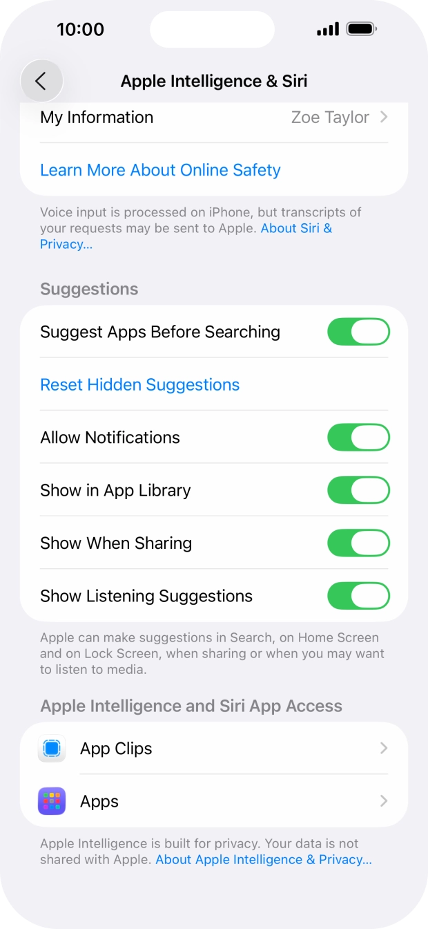 Press the required app.