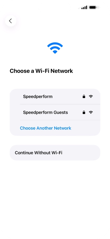 Press the required WiFi network. Press the required WiFi network.