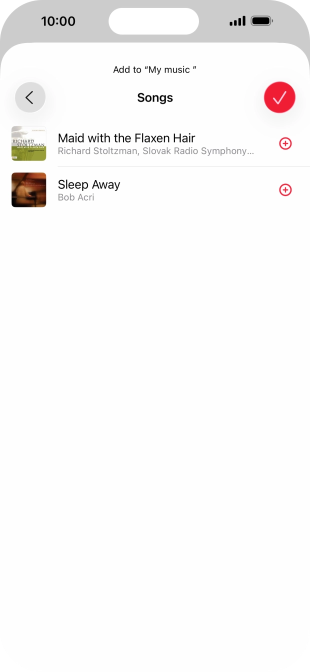 Go to the required category and press the add icon next to the required audio file.