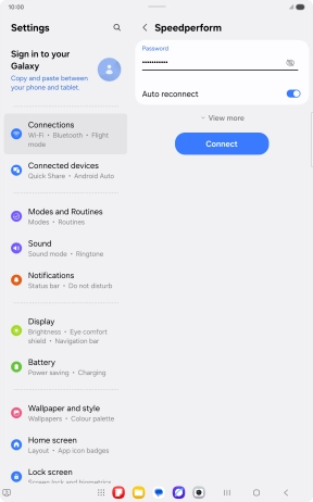 Key in the password for the Wi-Fi network and press Connect. Key in the password for the Wi-Fi network and press Connect.