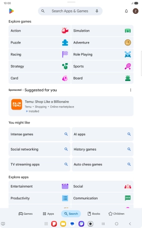 Press the search field. Press the search field.
