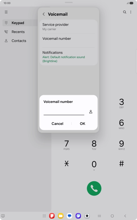 Key in +61101 and press OK.