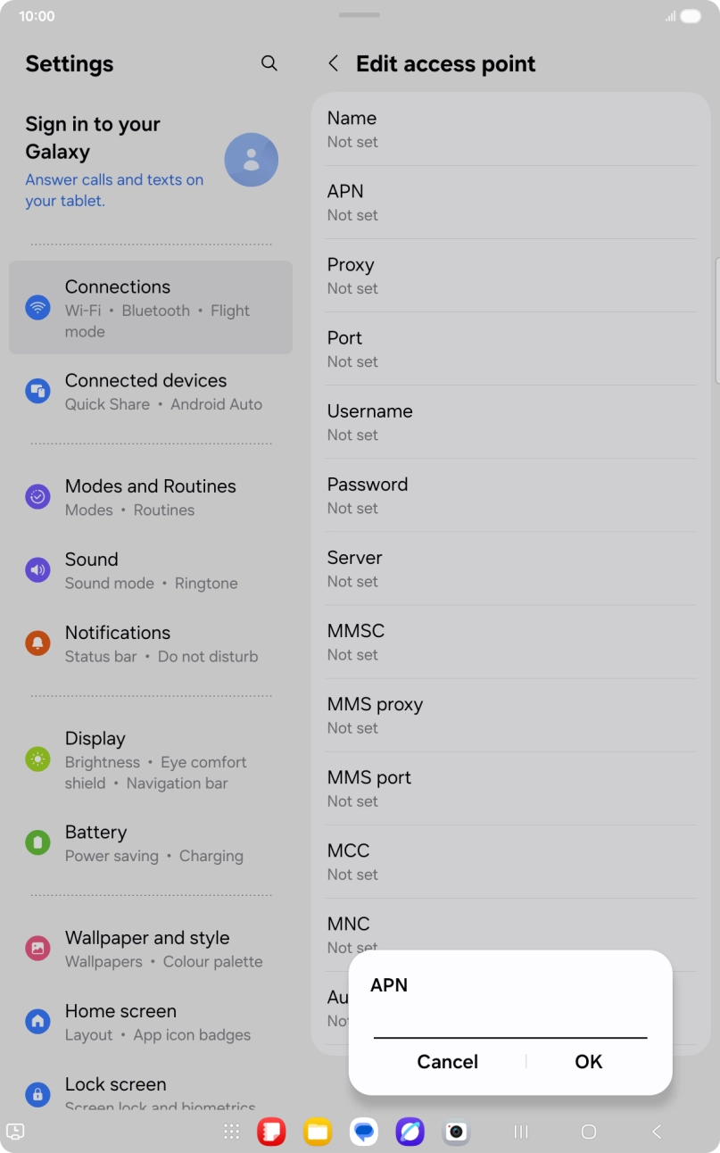 Key in telstra.wap and press OK.