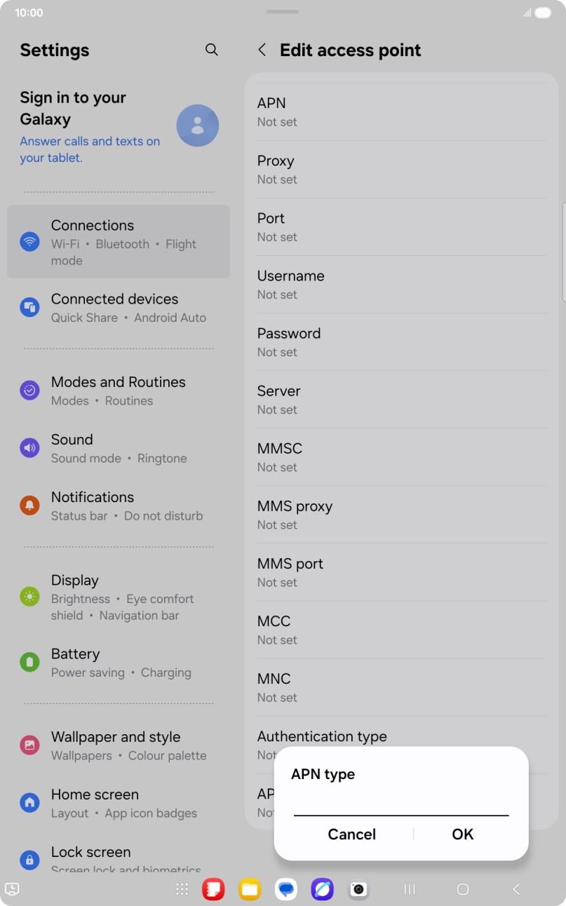 Key in default and press OK.