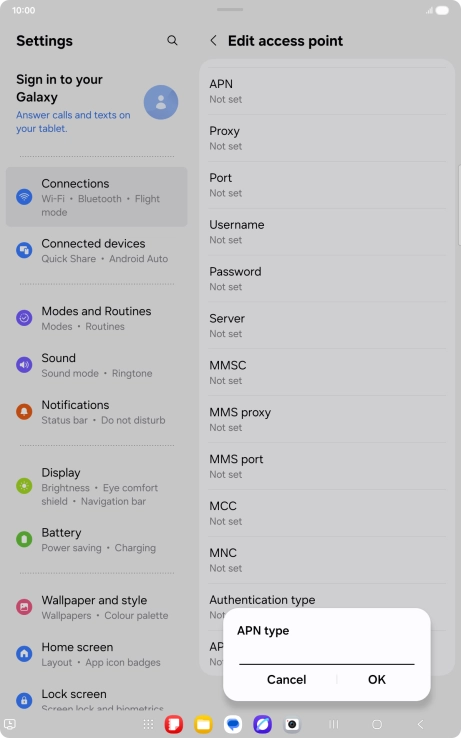 Key in default and press OK.
