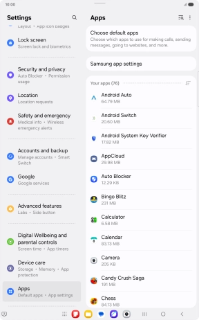 Press the required app. Press the required app.