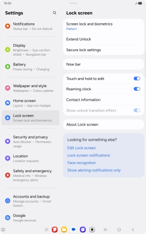 Press Screen lock and biometrics and key in the current lock code.
