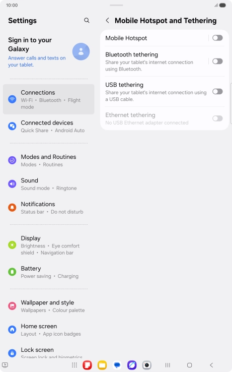 Press Mobile Hotspot. Press Mobile Hotspot.