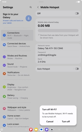 Press Turn off. Press Turn off.