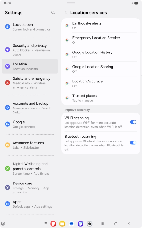 Press Location Accuracy.