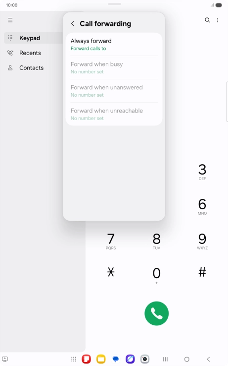 Press the required divert type.