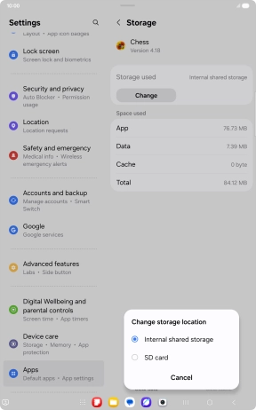 Press the name of the memory card. Press the name of the memory card.