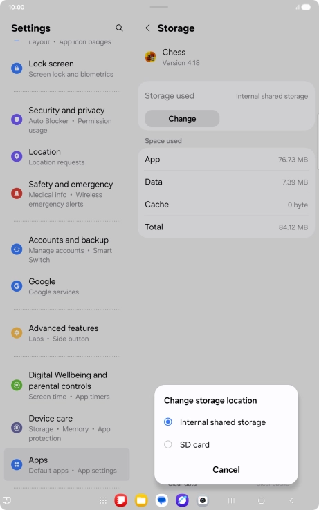 Press the name of the memory card. Press the name of the memory card.