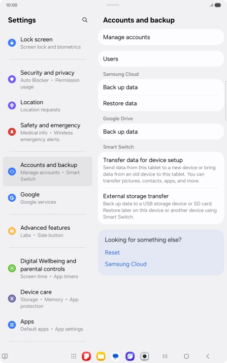 Press Manage accounts. Press Manage accounts.