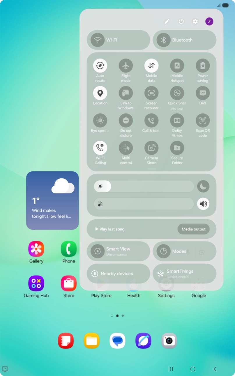 Press the settings icon.