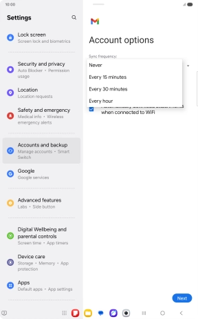 Press the required setting. Press the required setting.