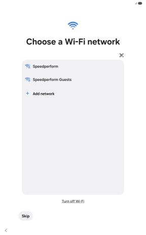 Press the required Wi-Fi network.