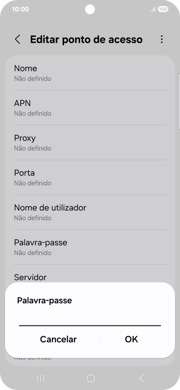 Introduza vodafone e prima OK.
