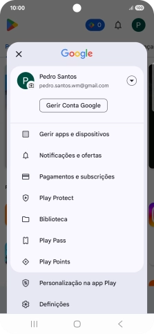 Prima Gerir apps e dispositivos.