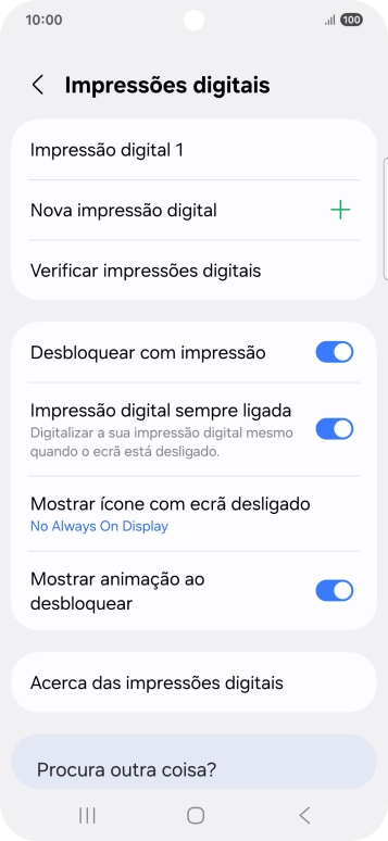 Prima os indicadores junto às definições pretendidas para as ativar ou desativar.