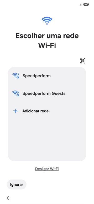 Prima a rede Wi-Fi pretendida.