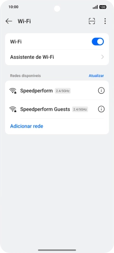 Prima a rede Wi-Fi pretendida.