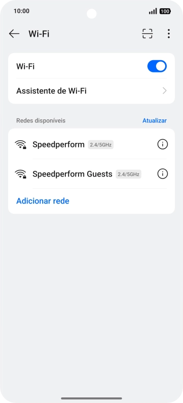 Prima a rede Wi-Fi pretendida.