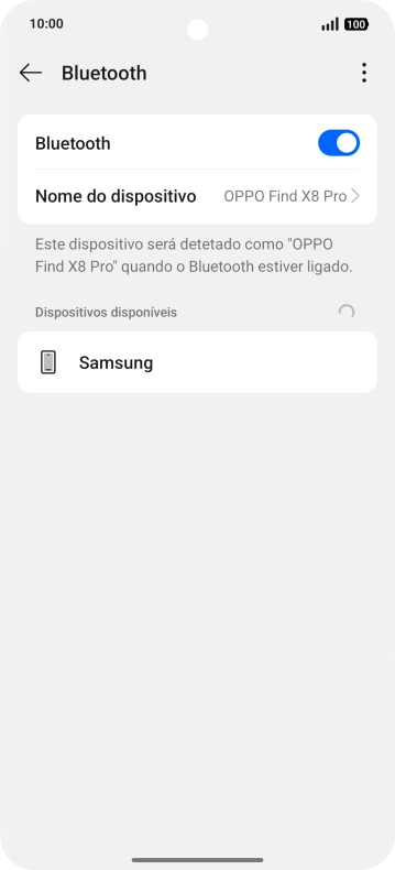 Prima o dispositivo Bluetooth pretendido e siga as indicações no ecrã para emparelhar o dispositivo pretendido com o telefone.