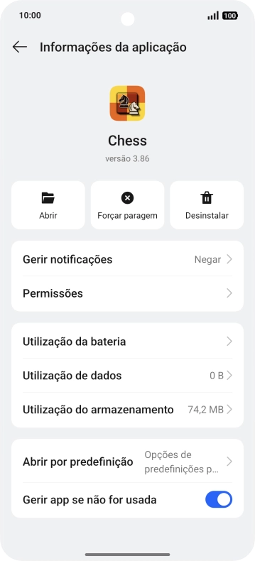 Prima Utilização do armazenamento.