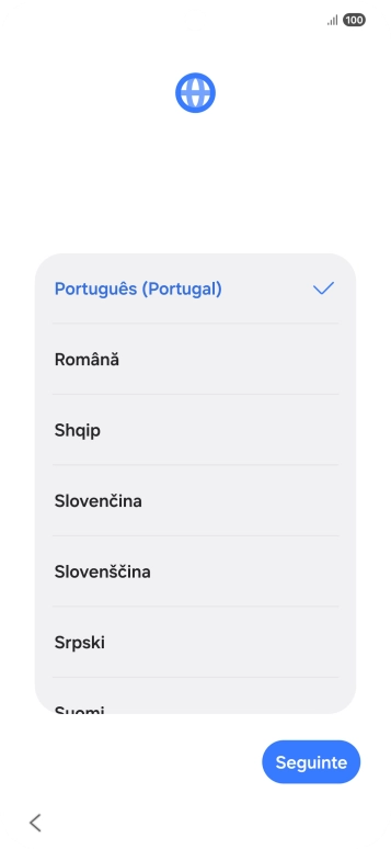 Prima o idioma pretendido.