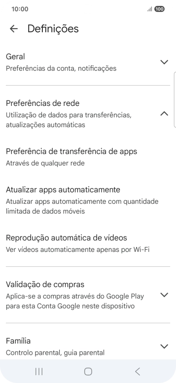 Prima Atualizar apps automaticamente.