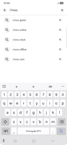 Introduza o nome ou categoria da app pretendida e prima o ícone para pesquisar.