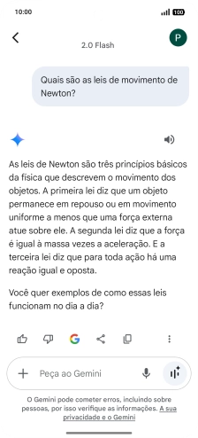 A transcrição da conversa com a Gemini Live é agora mostrada no ecrã.