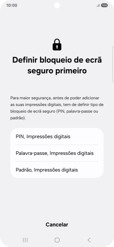 Prima o código de bloqueio do telefone pretendido e siga as indicações no ecrã para estabelecer um código de bloqueio adicional.