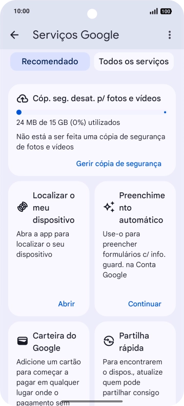 Prima Localizar o meu dispositivo.