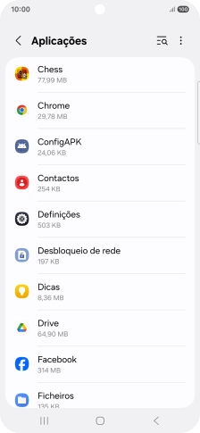 Prima a app pretendida.