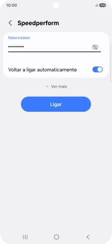 Introduza a password da rede Wi-Fi e prima Ligar.