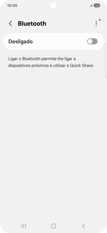 Prima o indicador para ativar a função.