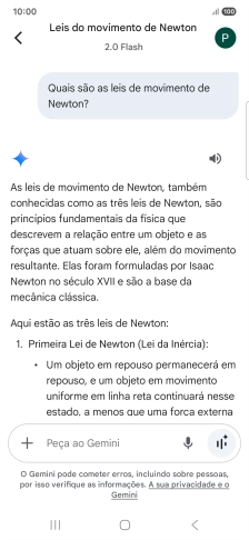 A transcrição da conversa com a Gemini Live é agora mostrada no ecrã.
