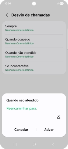 Introduza 123 e prima Ativar.