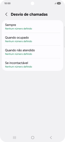 Prima o tipo de desvio pretendido.