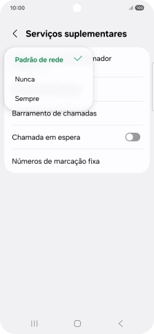 Prima Sempre para ativar a visualização do seu número.