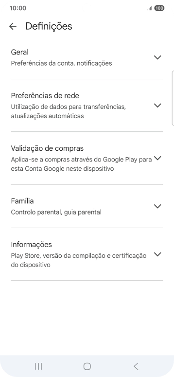 Prima Preferências de rede.