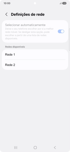 Prima a rede pretendida.