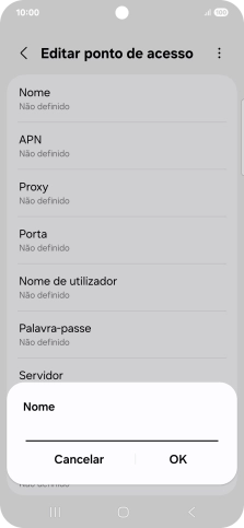Introduza Vodafone Internet e prima OK.