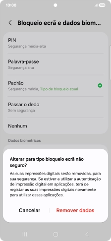 Prima Remover dados.