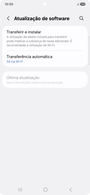 Prima Transferir e instalar. Se existir uma nova versão de software disponível, será agora indicado no ecrã. Siga as indicações no ecrã para atualizar o software do telefone.
